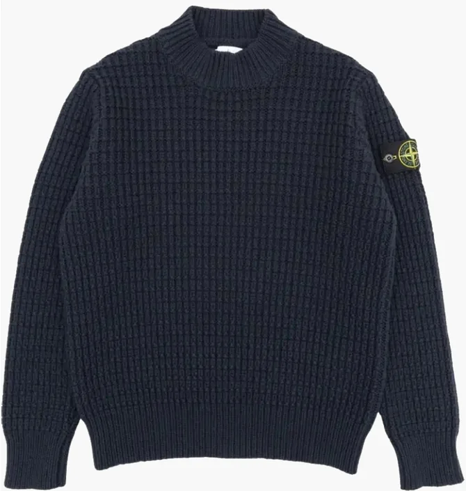 Кофта мужская Stone Island Wool Check Stitch Sweater Blue 8115537D5-V0020