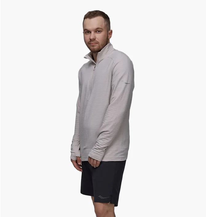 Кофта чоловіча Saucony Triumph 3D 1/2 Zip Beige SAM800357-OTH