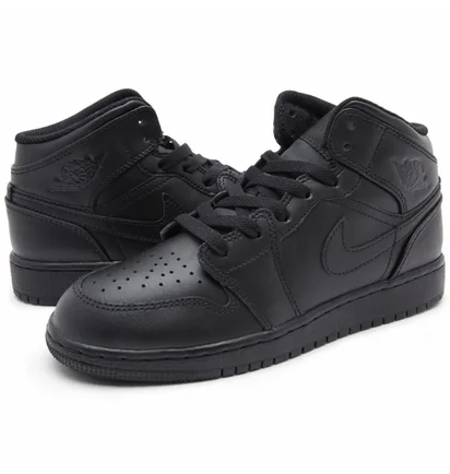 Кроссовки детские Air Jordan 1 Mid Bg Black 554725-093