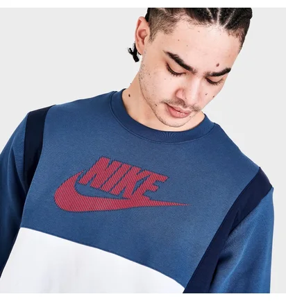 Свитшот унисекс Nike Sportswear Hybrid Fleece Crewneck Sweatshirt Blue Do7230-410