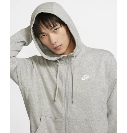 Толстовка чоловіча Nike M Nsw Club Hoodie Fz Ft Grey BV2648-063