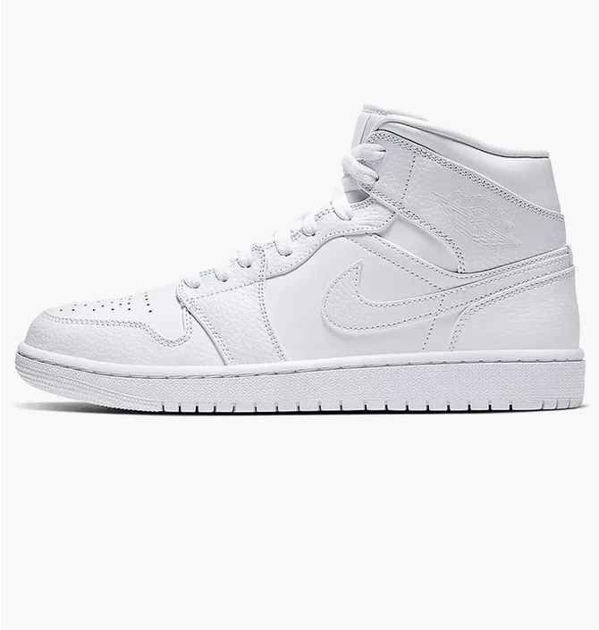Кроссовки мужские Air Jordan 1 Mid White 554724-130