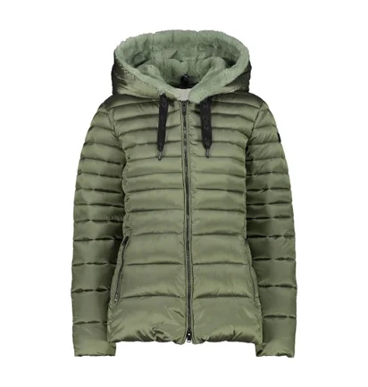 Пуховик женский CMP Woman Jacket Fix Hood Olive 31K3006F-F739