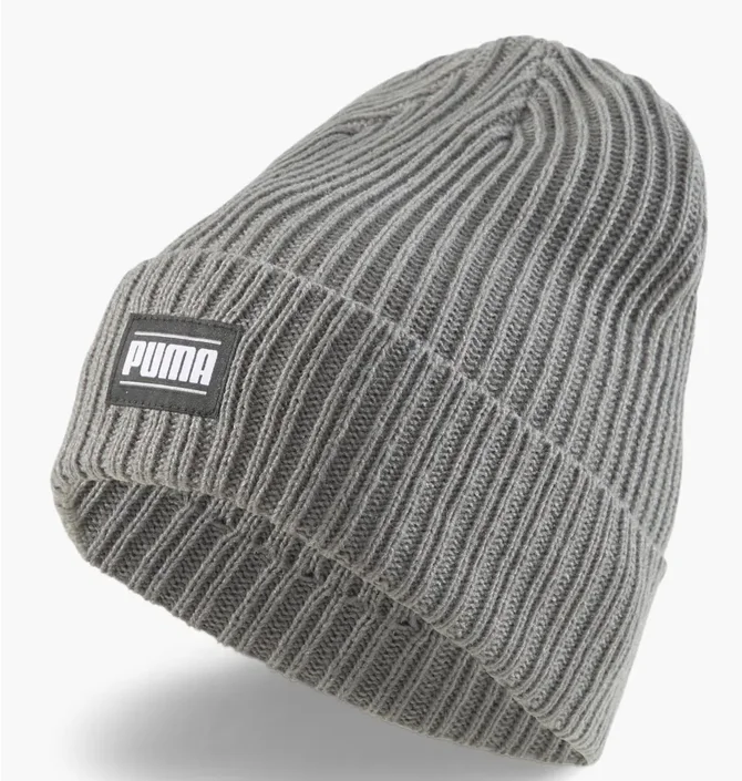 Шапка унисекс Puma Ribbed Classic Cuff Beanie Grey 024038-03