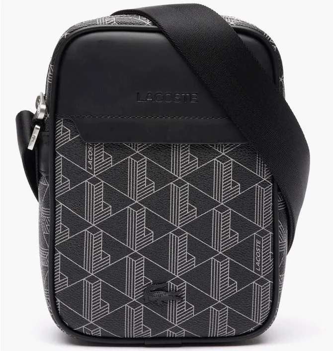 Сумка унисекс Lacoste Monogram Grey/Black NH4410LX.H45