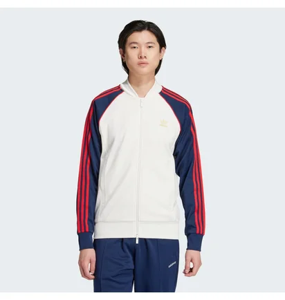 Олимпийка мужская Adidas Adicolor Classics Sst Track Jacket Beige/Blue IY9859