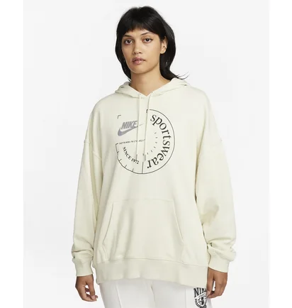 Худі жіноче Nike Sportswear Oversized French Terry Pullover Hoodie Beige FN7695-020