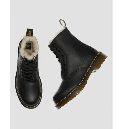 Ботинки женские Dr. Martens Fur Lined 1460 Serena Burnished Wyoming Black 21797001