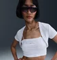 Футболка жіноча Nike Tight Cropped Mini-Rib 2-In-1 Grey HJ1299-051