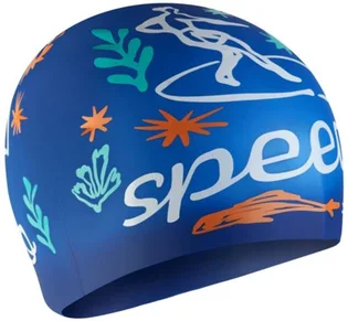 Шапочка для плавання дитяча Speedo Slogan Prt Cap Ju/Jf/Jm Blue 8-0838616700