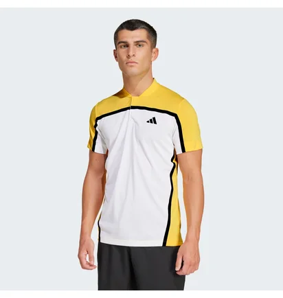 Футболка чоловіча Adidas Tennis Heat.Rdy Pro Freelift Henley Polo Shirt White/Yellow IS8969