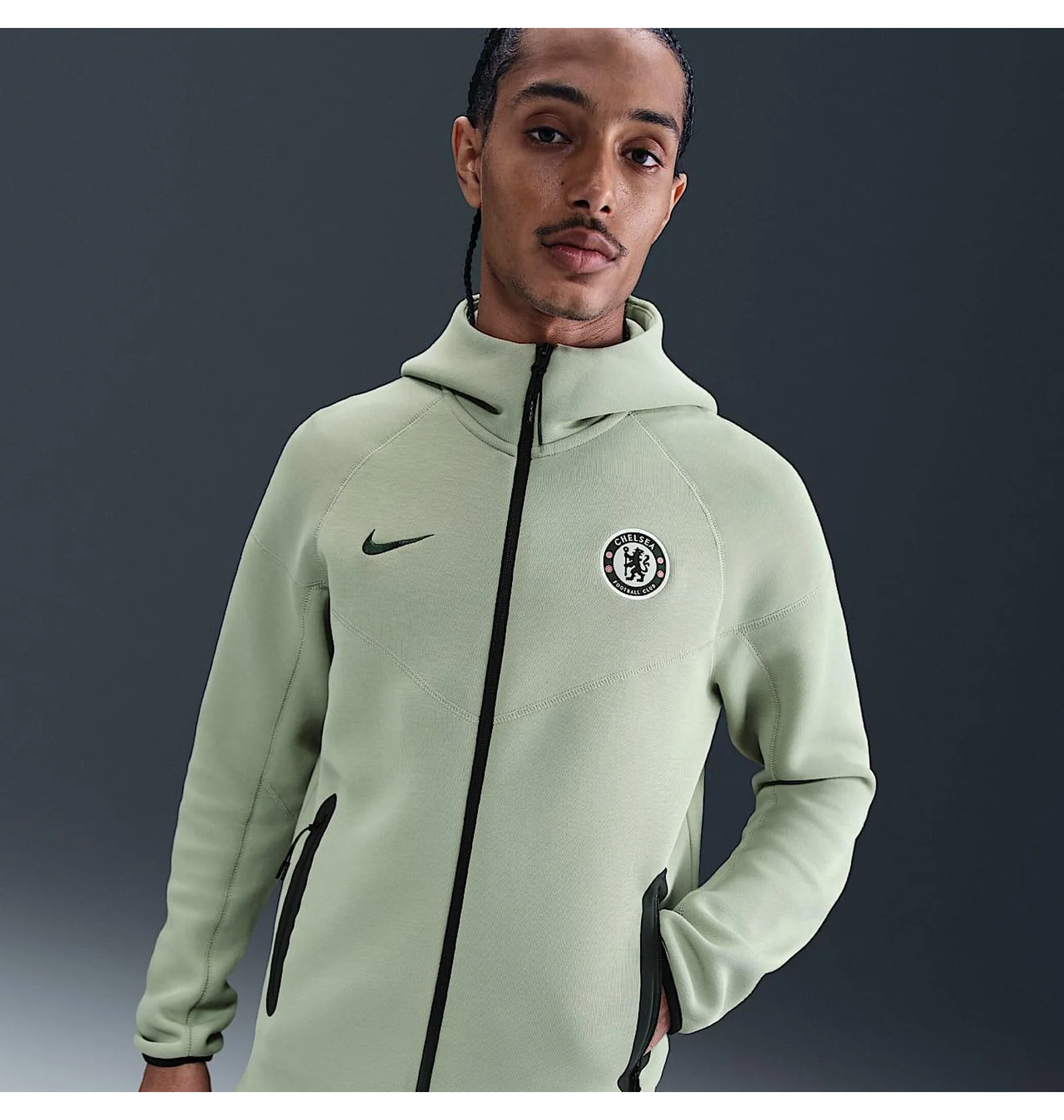ᐉ Толстовка мужская Nike Sportswear Tech Fleece Chelsea Fc Olive