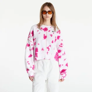 Кофта женская Nike Sportswear Oversized Fleece Tie-Dye Crew Sweatshirt White/Pink DM6357-621