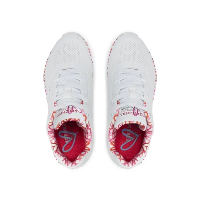 Кроссовки женские Skechers Uno Loving Love White 155506-WRPK