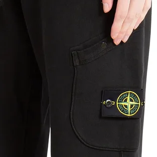 Штаны мужские Stone Island Organic Cotton Diagonal Fleece Old Effect Cargo Black 811561141-V0029