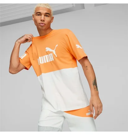 Футболка мужская Puma Power Colourblock Orange/White 673321-46