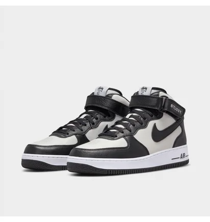 Кроссовки мужские Nike X Stüssy Air Force 1 07 Mid Casual Shoes Black/Grey DJ7840-002