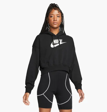 Худи женское Nike Sportswear Club Fleece WomenS Oversized Crop Graphic Hoodie Black DQ5850-010