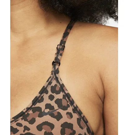 Топ женский Nike Indy WomenS Light-Support 1-Piece Pad V-Neck Leopard Print Sports Bra Brown DV9963-256