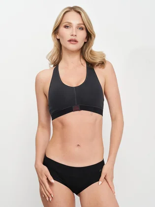 Топ жіночий Kappa Reggiseno Sporty C/Etichetta Logo Grey K2160-ANTRACITE