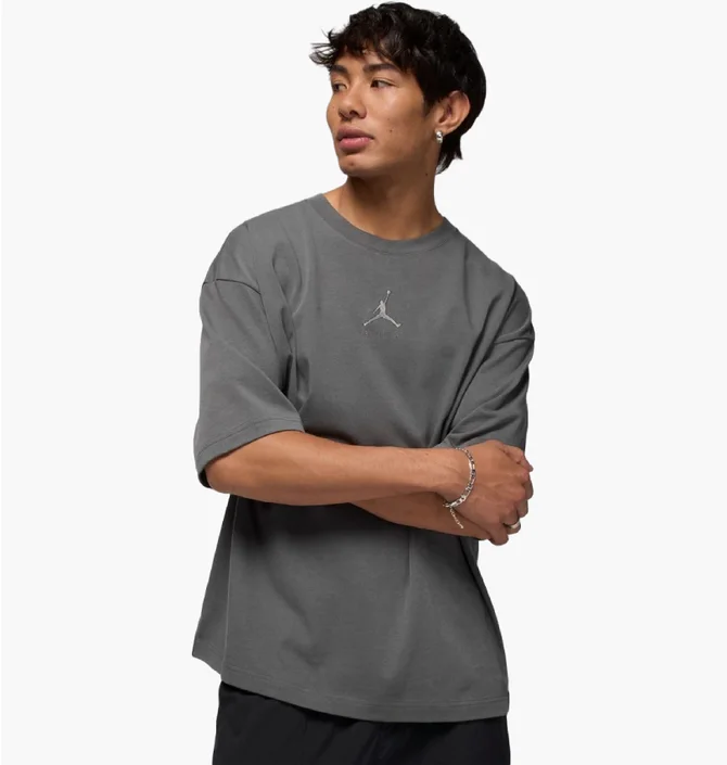 Air Jordan グレー Tシャツ ᐉ Футболка мужская Air Jordan Ovsz Ss Crew Grey IB7345-068