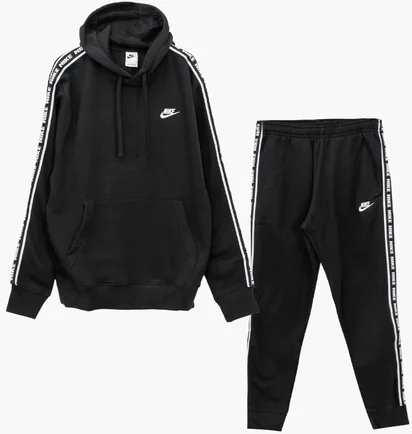 Спортивний костюм чоловічий Nike Club Fleece Graphics Hooded Track Suit Black FB7296-010