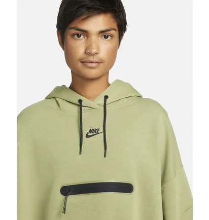 Худі жіноче Nike Sportswear Tech Fleece WomenS Over-Oversized Crop Pullover Hoodie Olive DR4973-334