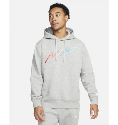 Худи мужское Nike Club Fleece MenS Brushed-Back Graphic Hoodie Grey FB7488-063