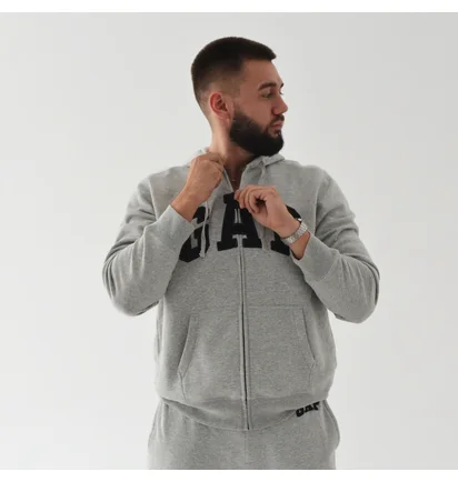 Толстовка чоловіча Gap Logo Zip Hoodie Grey 218871731