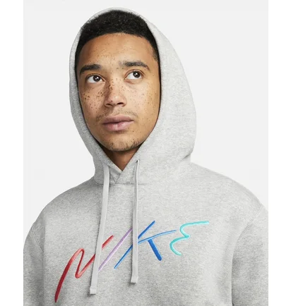 Худи мужское Nike Club Fleece MenS Brushed-Back Graphic Hoodie Grey FB7488-063