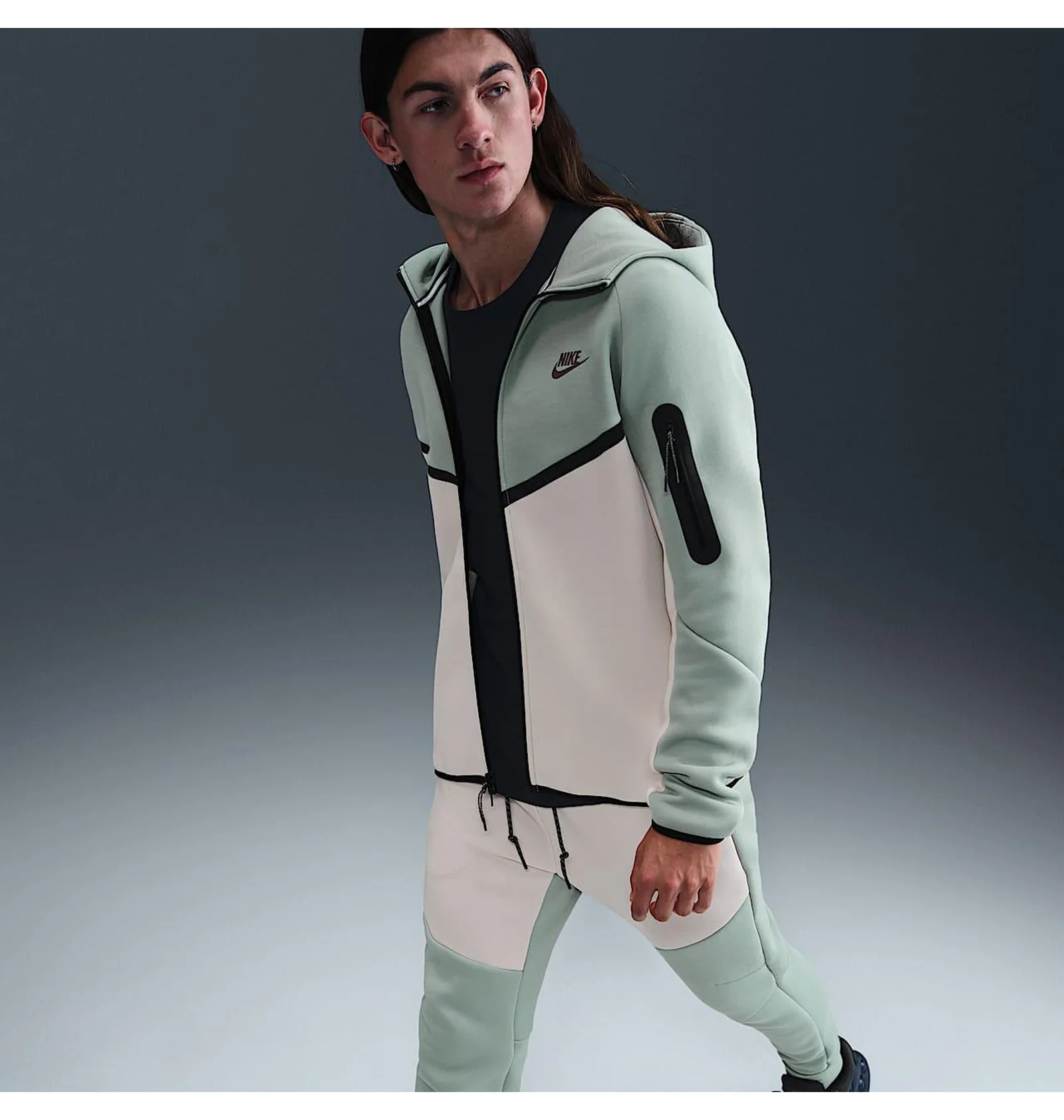 ᐉ Толстовка мужская Nike Tech Fleece Fz Wr Olive/White HV0949-020