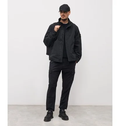 Куртка мужская Stone Island Micro Twill Zip-Up Black L1S154100033S0026-V0020