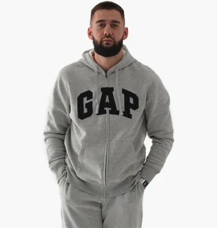 Женская толстовка Gap Logo Zip Hoodie Grey 218871731