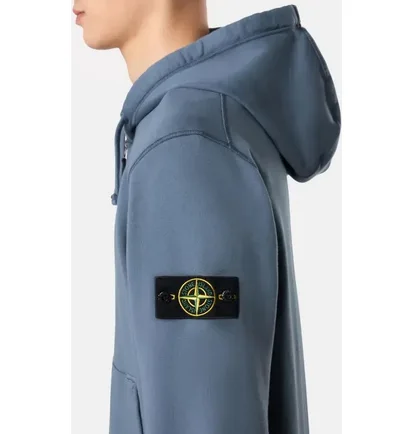 Толстовка мужская Stone Island Sweatshirt Zip And Cap Blue K1S156100042-S0051-V0024