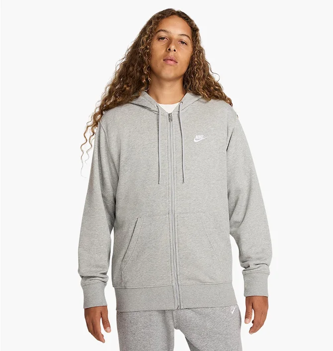 Толстовка мужская Nike Nk Club Ft Fleece Full-Zip Grey FN3884-063