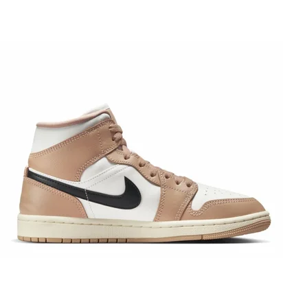 Кроссовки женские Air Jordan 1 Mid Brązowe White/Beige BQ6472-103