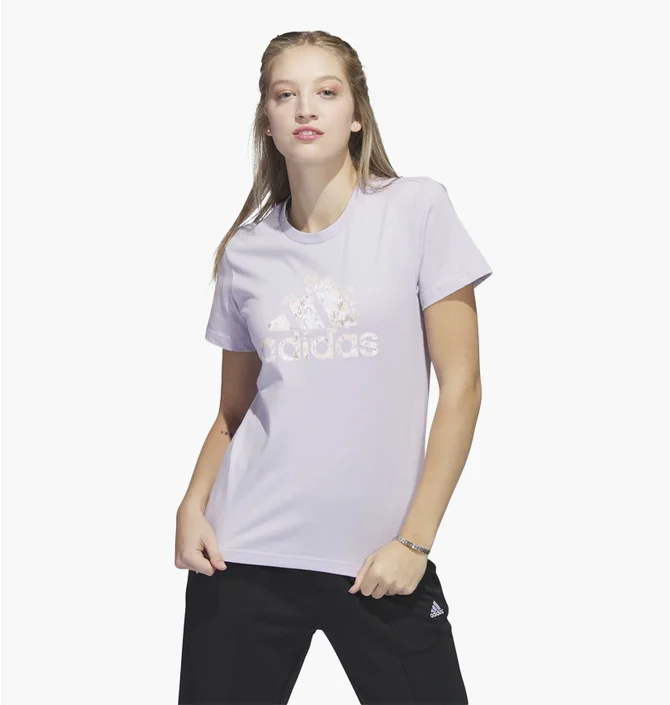 Футболка женская Adidas Floral Badge Of Sport Graphic Tee Pink H52232