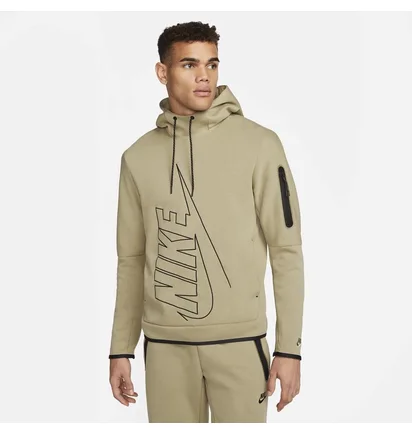 Свитшот мужской Nike Tch Flc Gx Po Hoodie Olive Dx0577-247