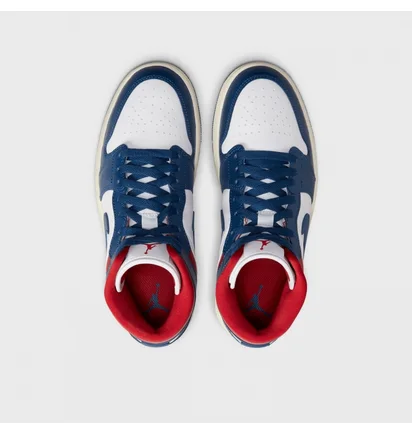 Кроссовки женские Air Jordan 1 Mid Blue/White BQ6472-146