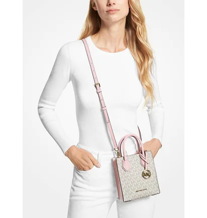 Сумка женская Michael Kors Mercer Extra-Small Logo And Leather Crossbody Bag Beige 35T1GM9C0I-PWD-BLSH-MLT-20385