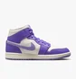 Кроссовки женские Air Jordan 1 Mid WomenS Shoes White/Violet BQ6472-504