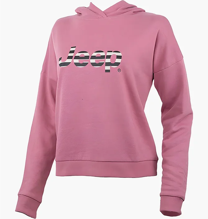 Худи мужское Jeep Hooded Cropped Sweatshirt Striped Print Pink O102609-P490