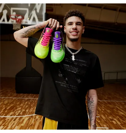 Кроссовки унисекс Puma X Rick And Morty Mb.02 Basketball Shoes Green/Violet 377411-02