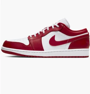 Кроссовки мужские Air Jordan 1 Low White/Red 553558-611