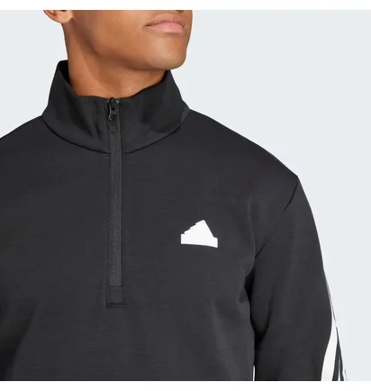 Кофта мужская Adidas Future Icons 3-Stripes Half-Zip Sweatshirt Black IN3314