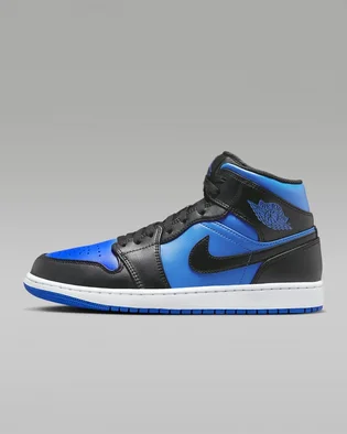 Кроссовки мужские Air Jordan 1 Mid Shoes Black/Blue DQ8426-042