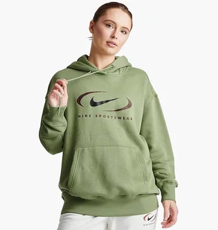 Худи женское Nike Ns Flc Os Po Hd Swsh Green FN7698-386