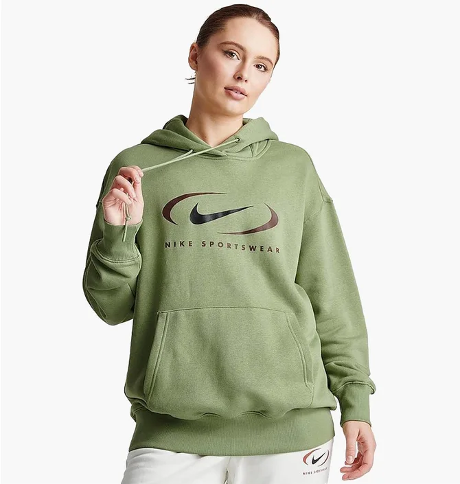 Худі жіноче Nike Ns Flc Os Po Hd Swsh Green FN7698-386
