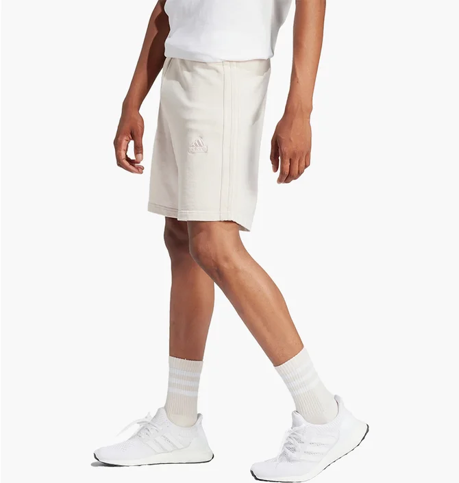 Шорти чоловічі Adidas All Szn French Terry 3-Stripes Garment-Wash Shorts Beige IR5258