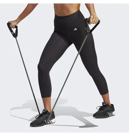 Леггинсы женские Adidas Optime Stash Pocket High-Waisted 3/4 Leggings Black Hs9932